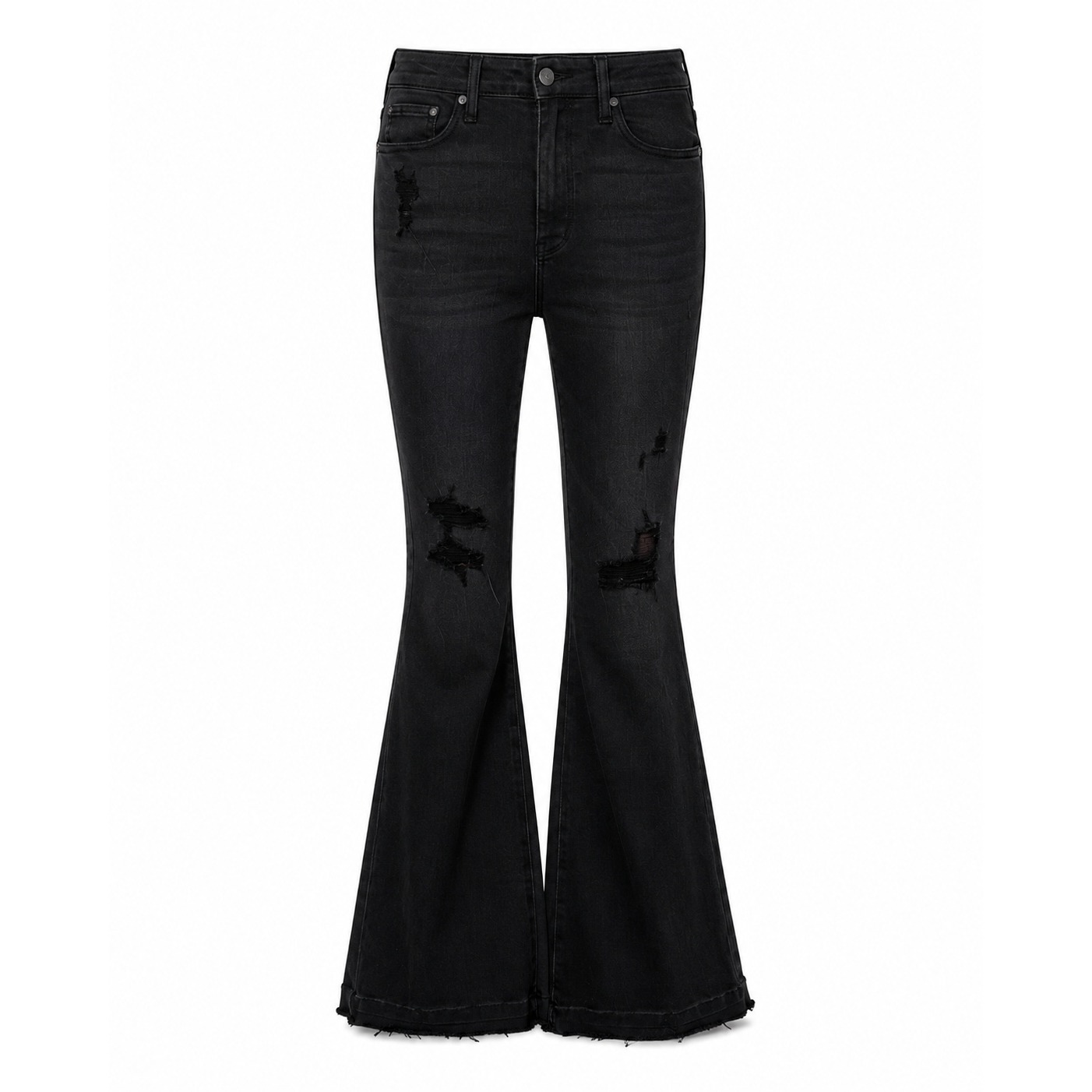 Judy Blue High Waist Distressed Flare Jeans Black Size 9/29 New